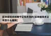 区块链技术叫哪个公司开发的[区块链技术公司靠什么赚钱]